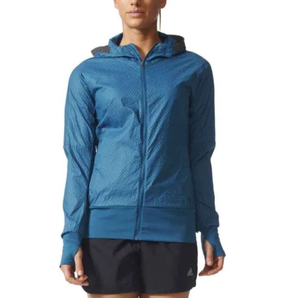 adidas Women's Pure Amplify Jacket Teal Blue Sz M Hiking Running Camping Travel